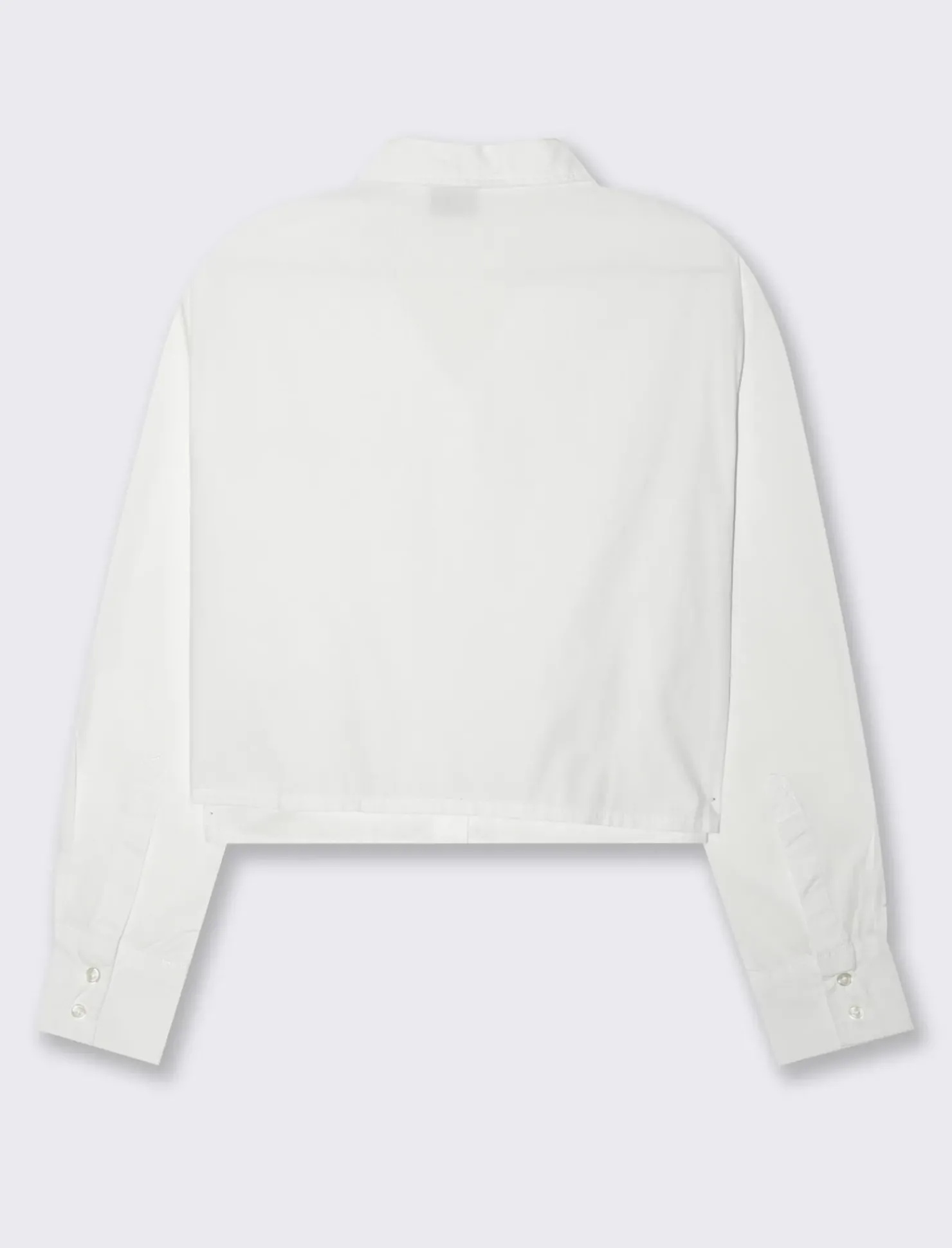 Piazza Italia Camicia manica lunga cropped con tasche a toppe - Bianco Flash Sale