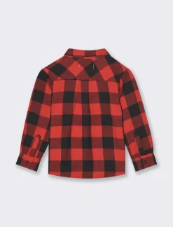 Piazza Italia Neonato|Camicie<Camicia manica lunga in flanella, con bottoncini e ricamo sul taschino -