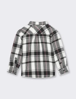 Piazza Italia Neonato|Camicie<Camicia manica lunga in flanella, con bottoncini e ricamo sul taschino - panna