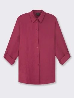 Donna Piazza Italia Camicie E Casacche<Camicia manica lunga in tessuto fluido con spalla scesa e alette sulla manica - india