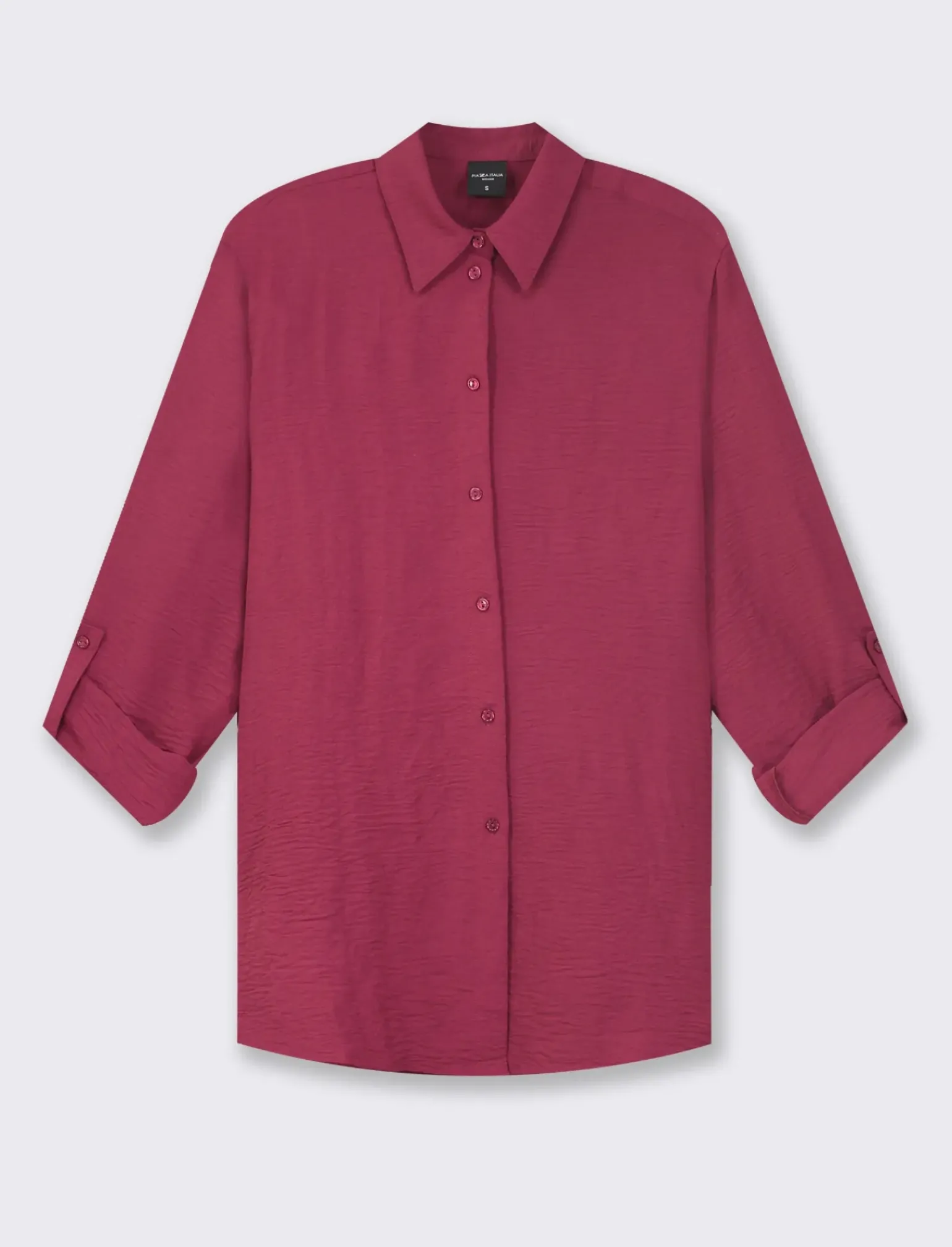 Donna Piazza Italia Camicie E Casacche<Camicia manica lunga in tessuto fluido con spalla scesa e alette sulla manica - india