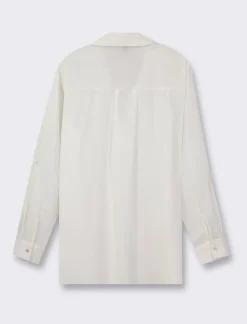 Piazza Italia Camicia manica lunga vestibilità morbida e manica con alette risvoltabile - latte Bianco Discount