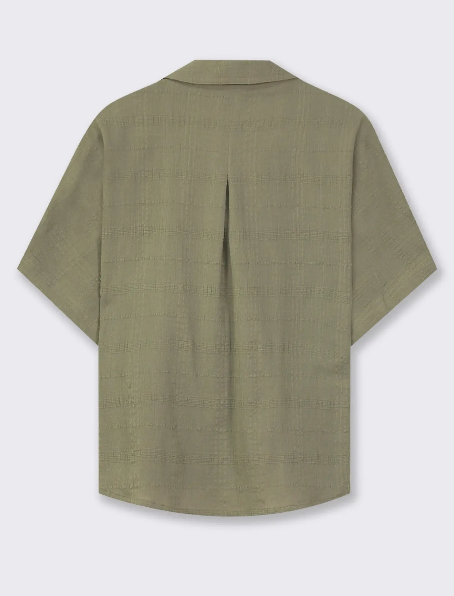 Piazza Italia Camicia mezza manica in cotone con tasca applicata - Kaky 1 Verde Flash Sale