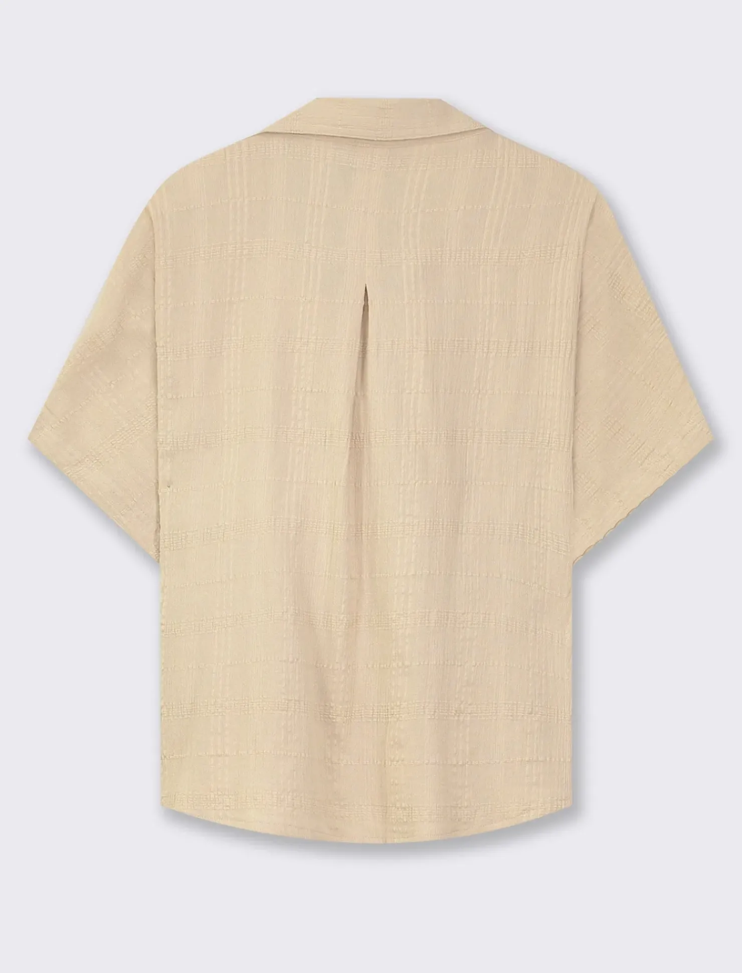 Piazza Italia Camicia mezza manica in cotone con tasca applicata - Beige corda Marrone Cheap