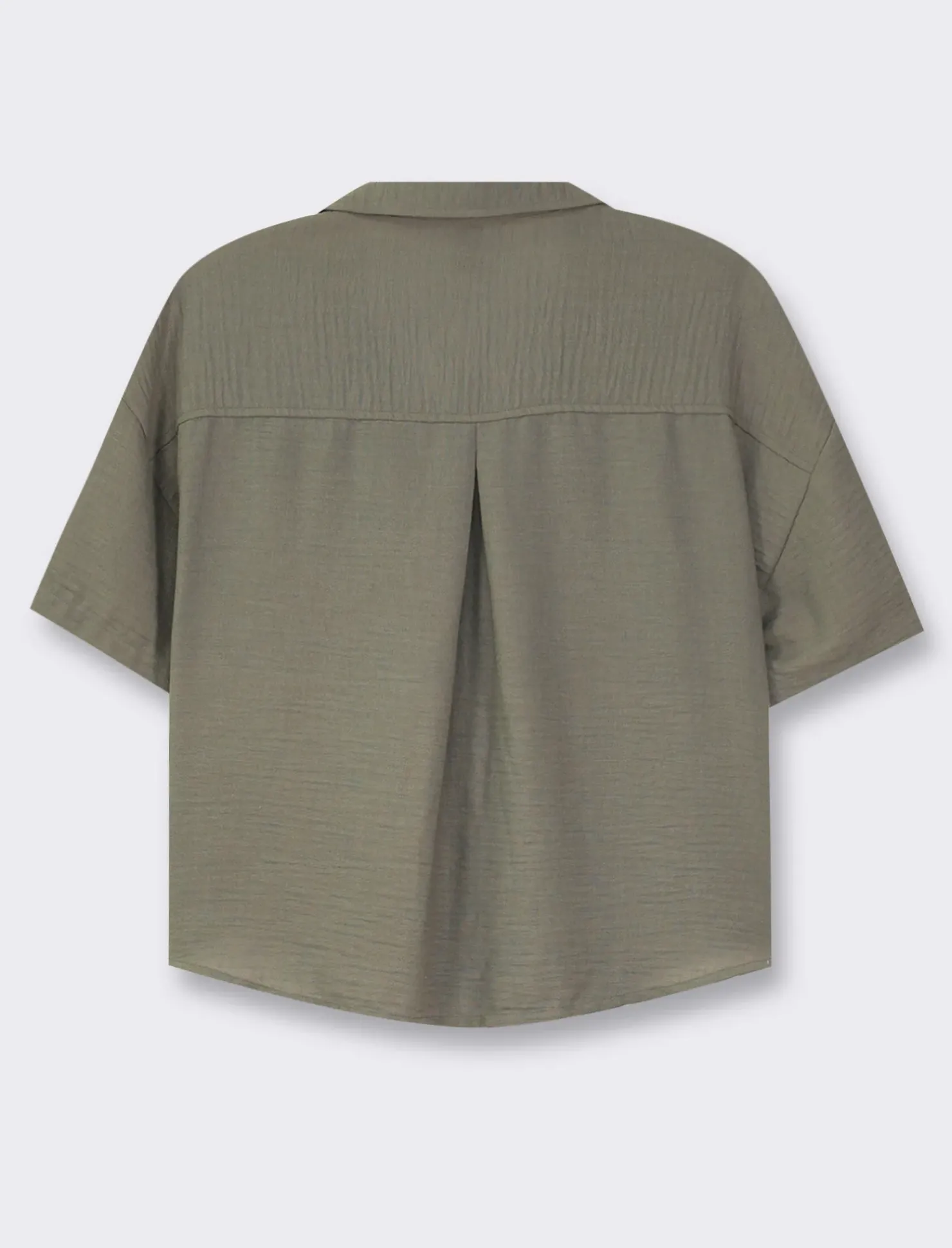 Piazza Italia Camicia mezza manica scollo a V e tasche applicate - Ve.milit. Verde Shop