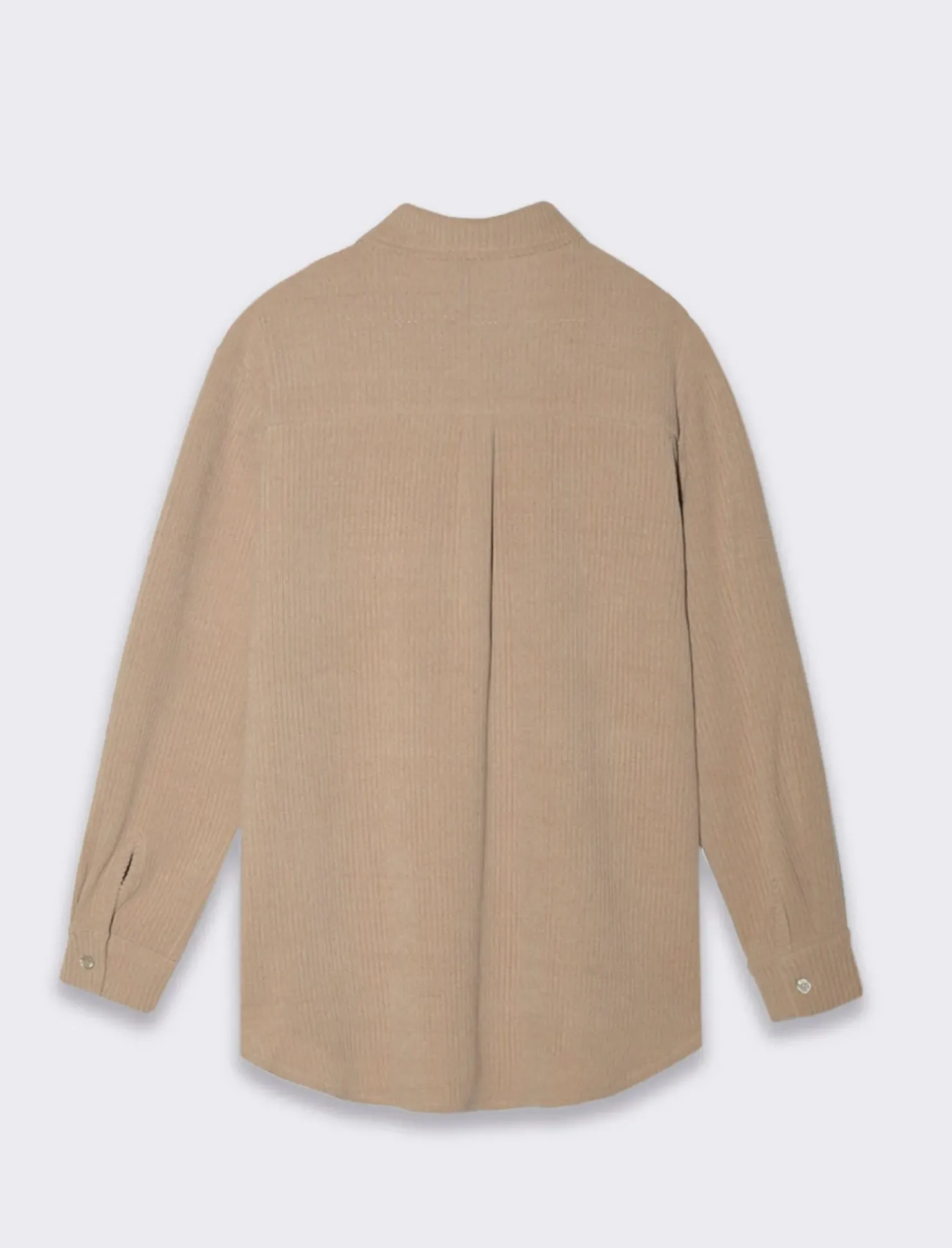 Piazza Italia Camicia mnica lunga a coste con tessuto effetto velluto - panna Bianco Outlet