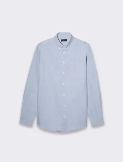 Uomo Piazza Italia Uomo|Camicie<Camicia regular fit in 100% cotone struttura oxford - Celeste