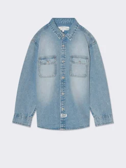 Bambino Piazza Italia Bambino|Camicie<Camicia regular fit in denim con tasconi - Denim