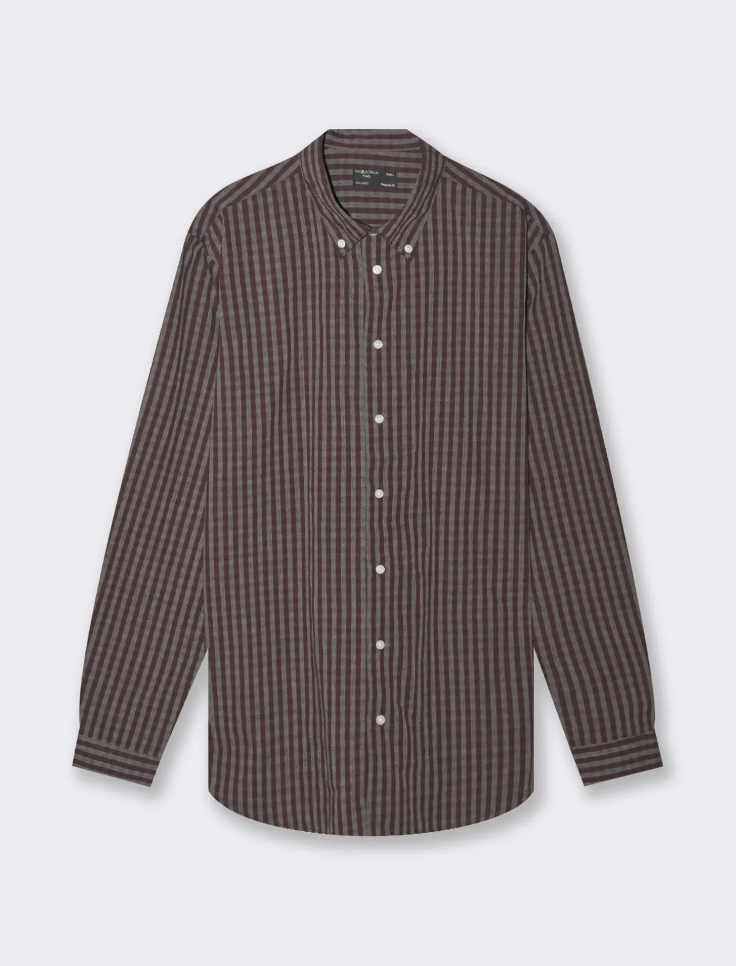 Piazza Italia Camicia regular fit in misto cotone easy iron - Bordeaux Rosso Store