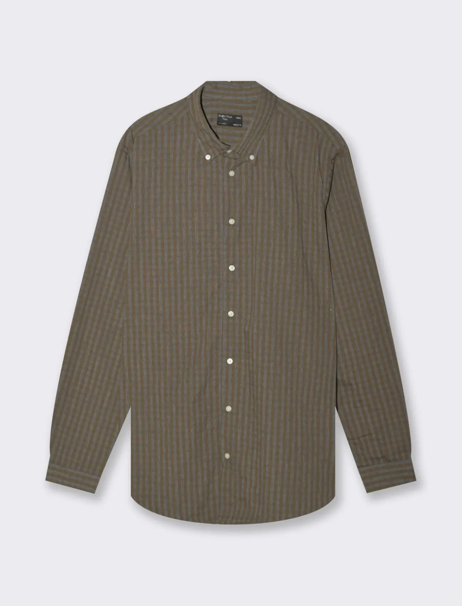 Piazza Italia Camicia regular fit in misto cotone easy iron - kaki Verde Cheap