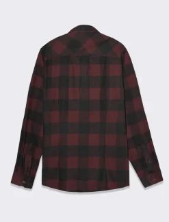 Uomo Piazza Italia Uomo|Camicie<Camicia regular fit in tessuto flanella collo italiano - Bordeaux