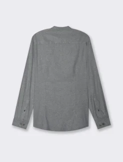 Uomo Piazza Italia Uomo|Camicie<Camicia regular fit in tessuto flanella collo coreano -