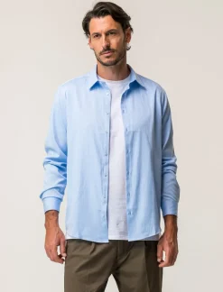 Uomo Piazza Italia Camicie<Camicia regular fit in tessuto oxford misto cotone - Celeste