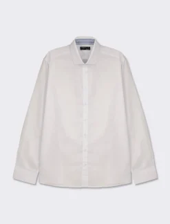 Uomo Piazza Italia Camicie<Camicia regular fit in tessuto di misto cotone easy iron con collo francese e maniche lunghe -