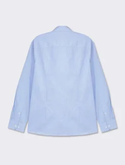 Uomo Piazza Italia Camicie<Camicia regular fit in tessuto di misto cotone easy iron con collo francese e maniche lunghe - Celeste