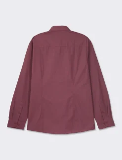 Uomo Piazza Italia Camicie<Camicia regular fit in tessuto di misto cotone easy iron con collo francese e maniche lunghe - prugna