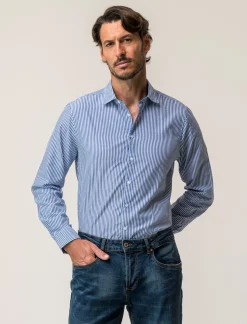 Uomo Piazza Italia Camicie<Camicia regular fit in tessuto di misto cotone easy iron con collo francese e maniche lunghe - ette