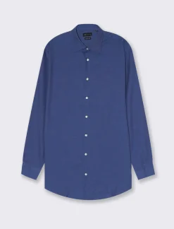 Uomo Piazza Italia Uomo|Camicie<Camicia regular fit realizzata in tessuto diagonale di puro cotone - Denim