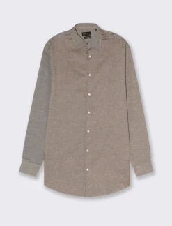 Uomo Piazza Italia Uomo|Camicie<Camicia regular fit realizzata in tessuto diagonale di puro cotone - Grigio