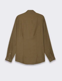 Uomo Piazza Italia Camicie<Camicia regular fit realizzata in tessuto flanella di misto cotone - kaki