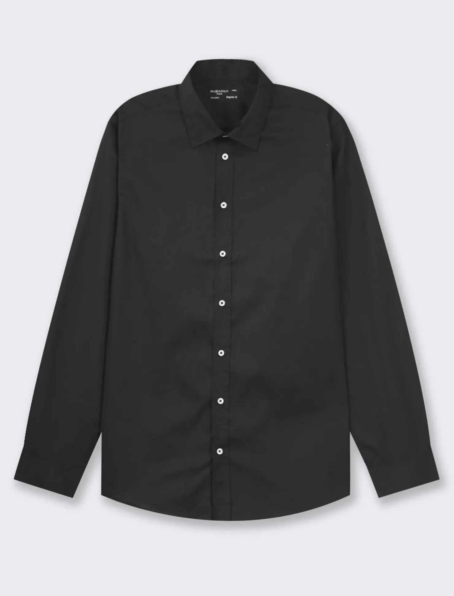 Piazza Italia Camicia regular fit realizzata in tessuto di misto cotone easy iron - Nero Discount