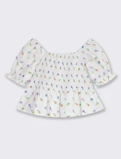 Piazza Italia Neonata<Camicia satmapata con maniche a palloncino -