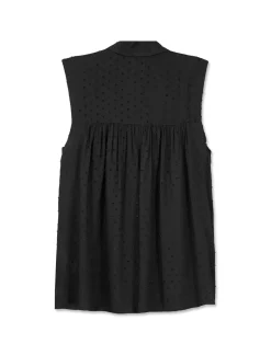 Donna Piazza Italia Donna|Camicie E Casacche<Camicia smanicata in viscosa leggera con inserti su spalla -