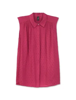 Donna Piazza Italia Donna|Camicie E Casacche<Camicia smanicata in viscosa leggera con inserti su spalla - india