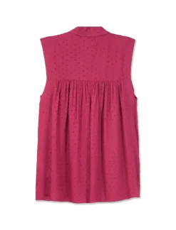 Donna Piazza Italia Donna|Camicie E Casacche<Camicia smanicata in viscosa leggera con inserti su spalla - india