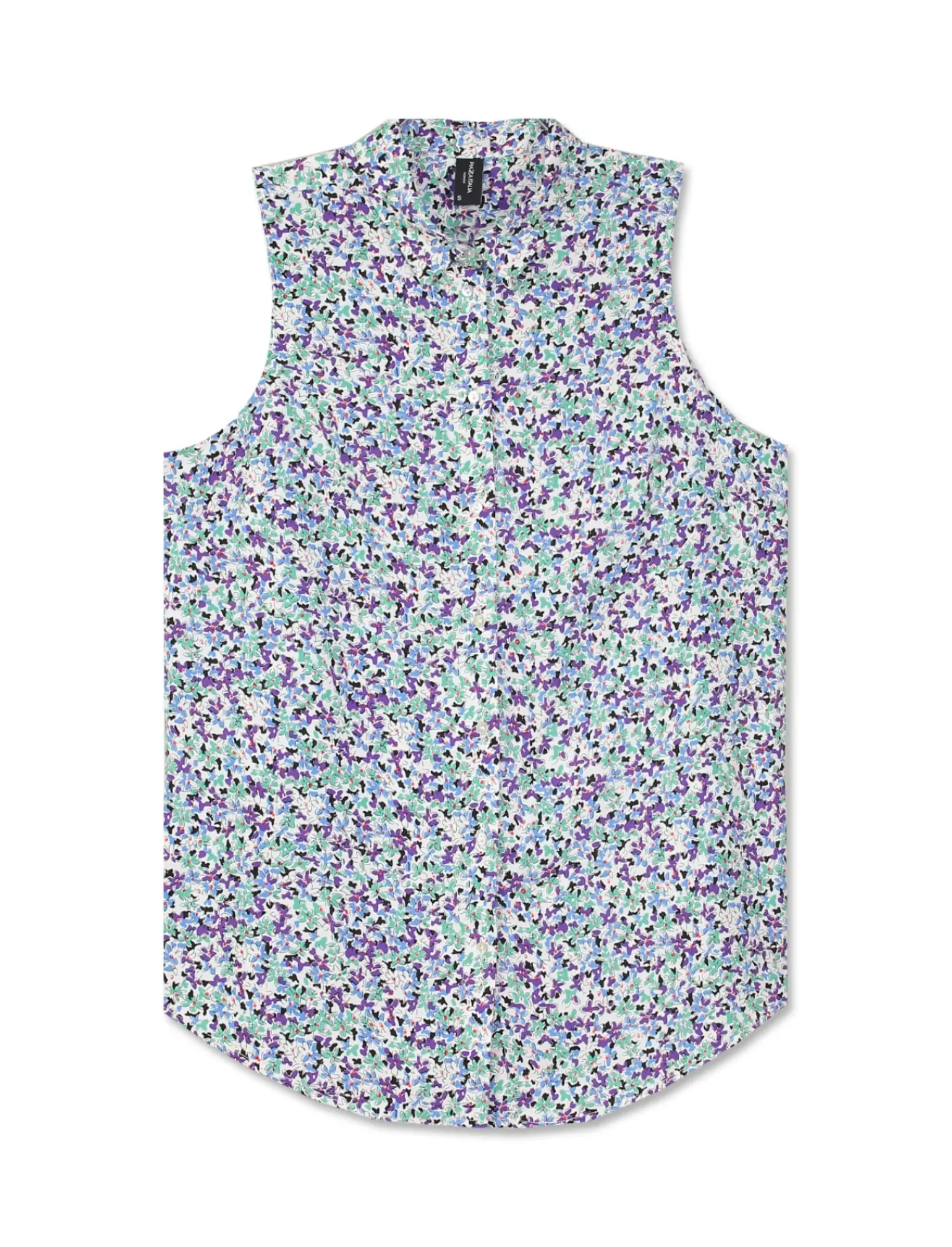 Donna Piazza Italia Camicie E Casacche<Camicia smanicata vestibilità regular con bottoni effetto madreperla - var 2