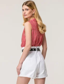 Donna Piazza Italia Camicie E Casacche<Camicia smanicata vestibilità regular con bottoni effetto madreperla - var 3