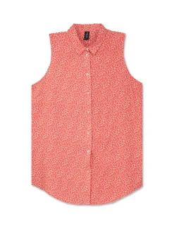 Donna Piazza Italia Camicie E Casacche<Camicia smanicata vestibilità regular con bottoni effetto madreperla - var 3