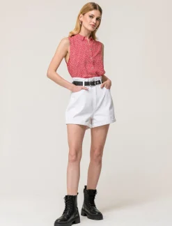 Donna Piazza Italia Camicie E Casacche<Camicia smanicata vestibilità regular con bottoni effetto madreperla - var 3