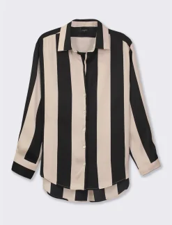 Donna Piazza Italia Donna|Camicie E Casacche<Camicia stampata in rasocon bottoni in madreperla - var 1