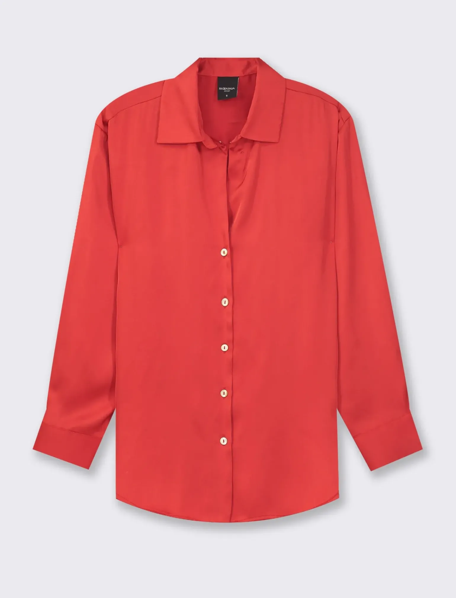 Donna Piazza Italia Donna|Camicie E Casacche<Camicia stampata in rasocon bottoni in madreperla -