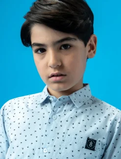 Bambino Piazza Italia Bambino<Camicia stampata mezza manica - Celeste