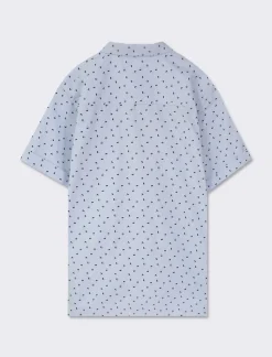 Piazza Italia Camicia stampata mezza manica - Celeste Azzurro Flash Sale