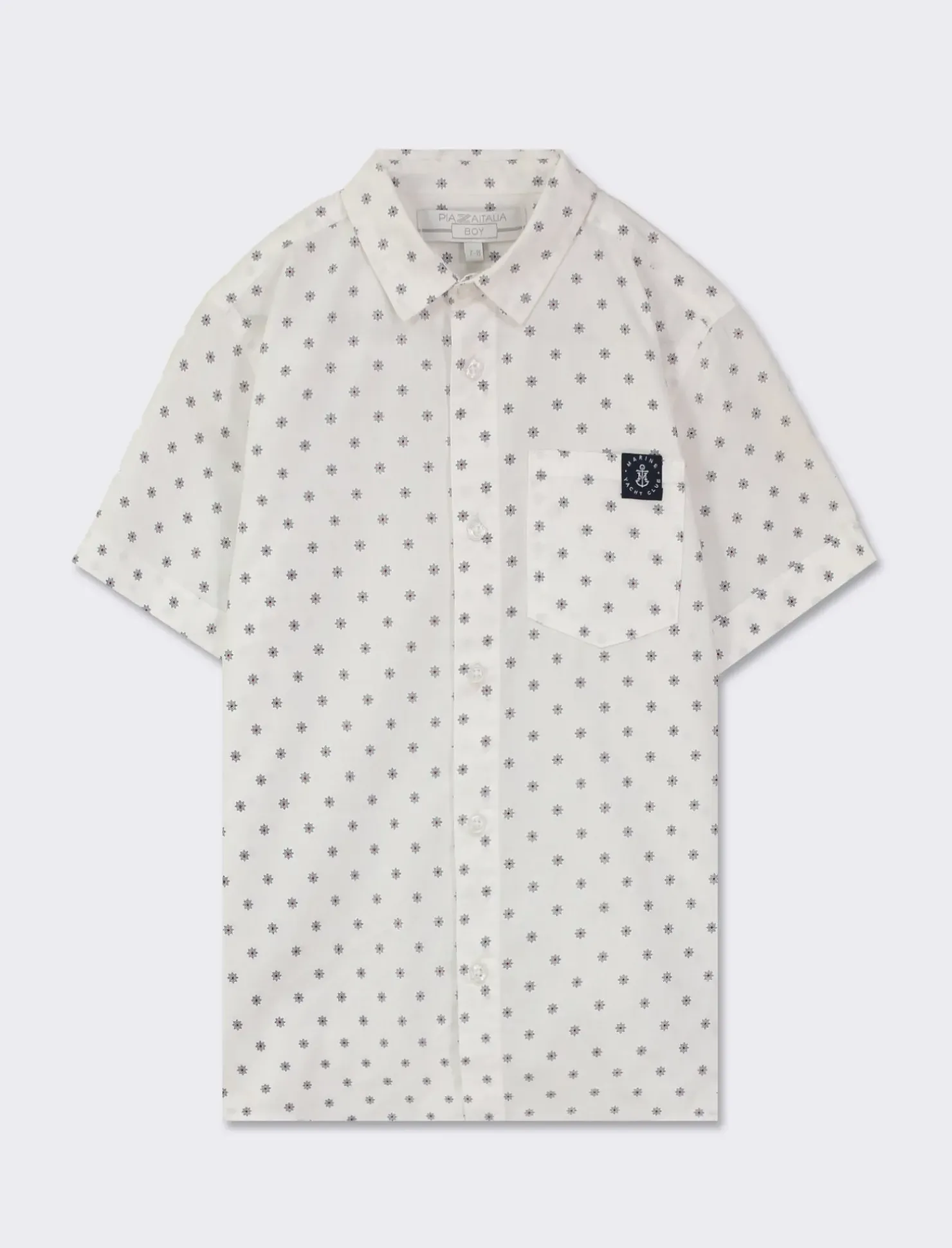 Piazza Italia Camicia stampata mezza manica - Bianco Hot