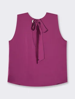 Donna Piazza Italia Donna|T-Shirt E Top<Canotta con chiusura a fiocco sul retro del collo  - Vinaccia