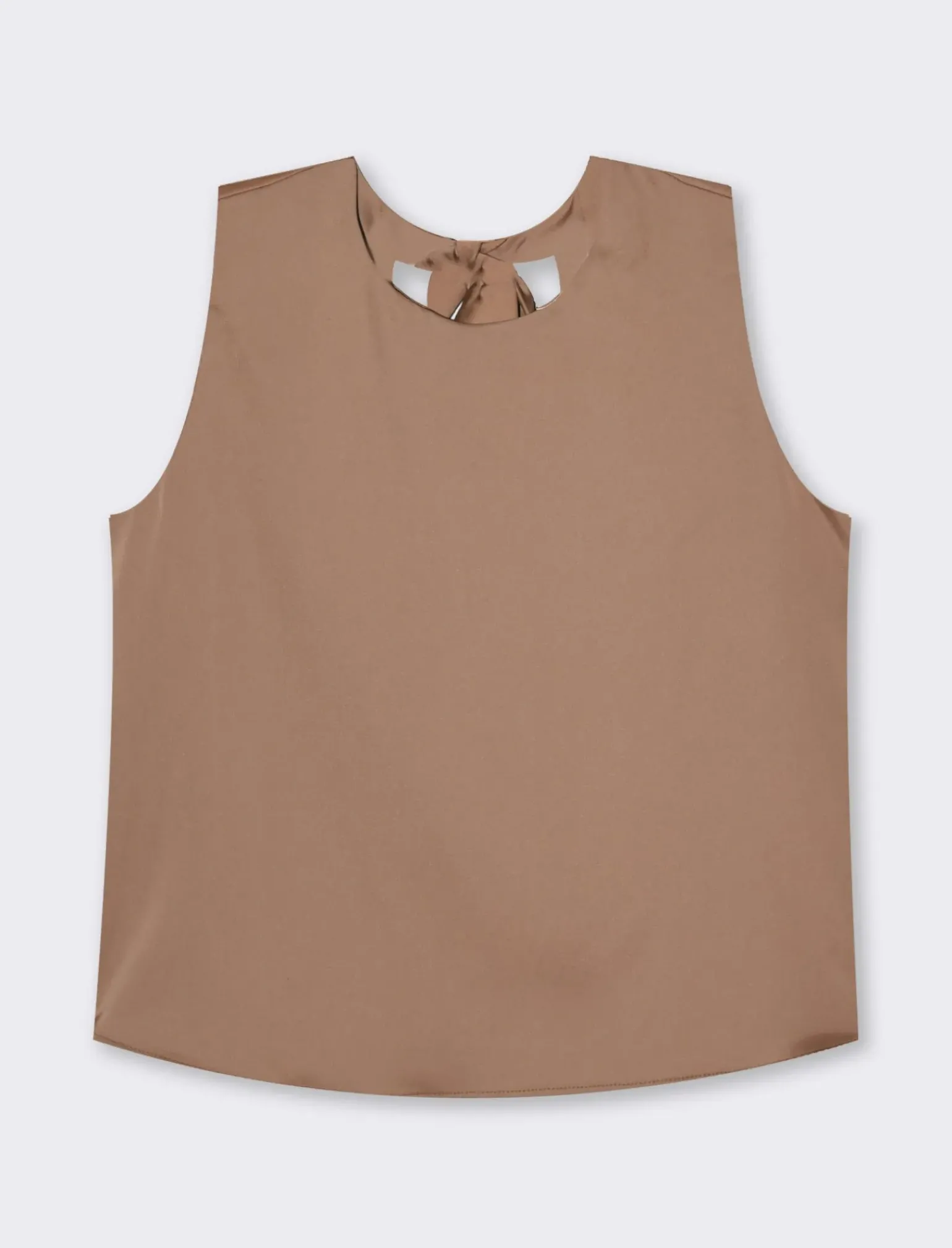 Donna Piazza Italia Donna|T-Shirt E Top<Canotta con chiusura a fiocco sul retro del collo - tabacco