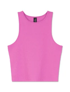 Donna Piazza Italia Donna|T-Shirt E Top<Canotta cropped in tessuto elastico a costina doppia vestibilità slim -