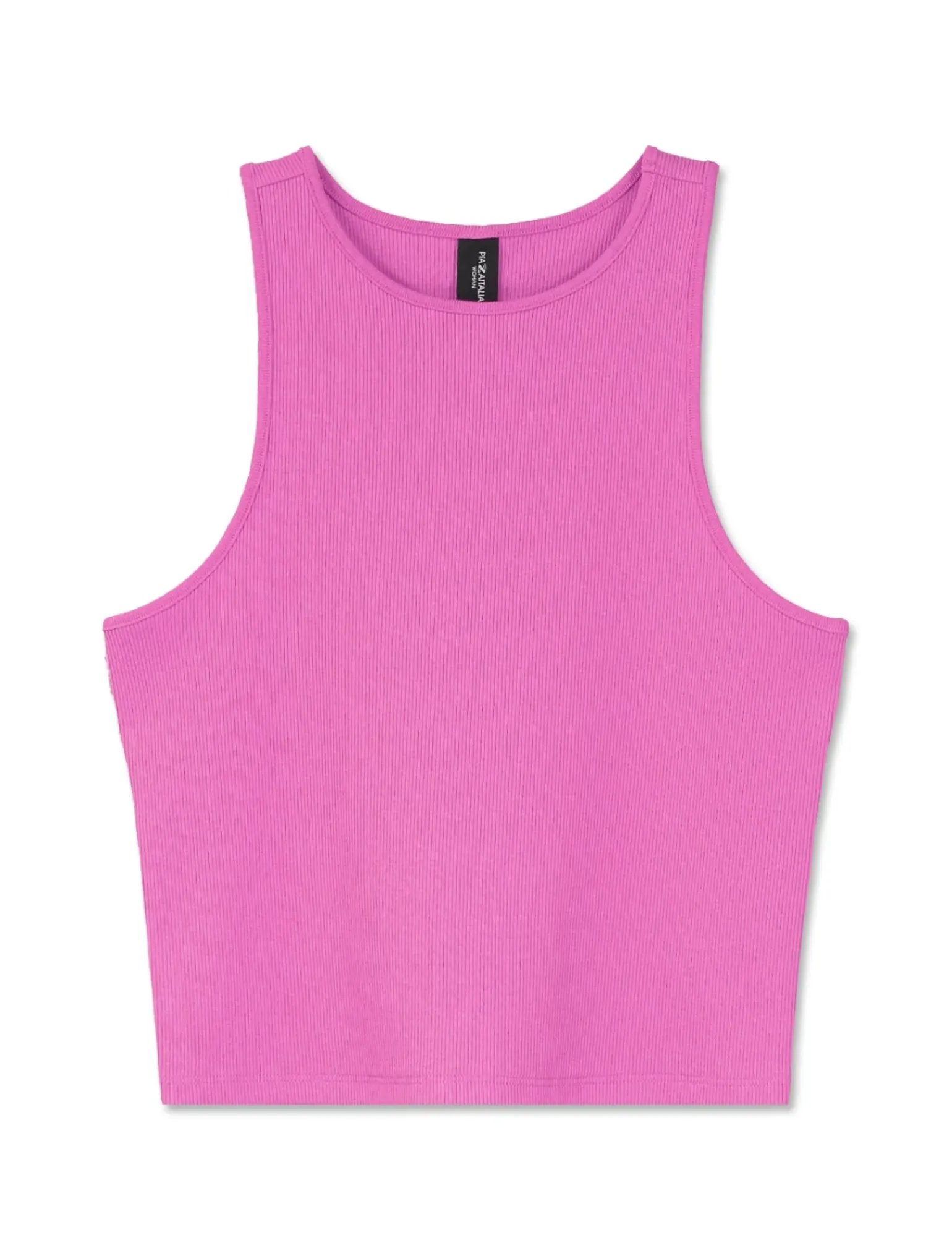 Donna Piazza Italia Donna|T-Shirt E Top<Canotta cropped in tessuto elastico a costina doppia vestibilità slim -