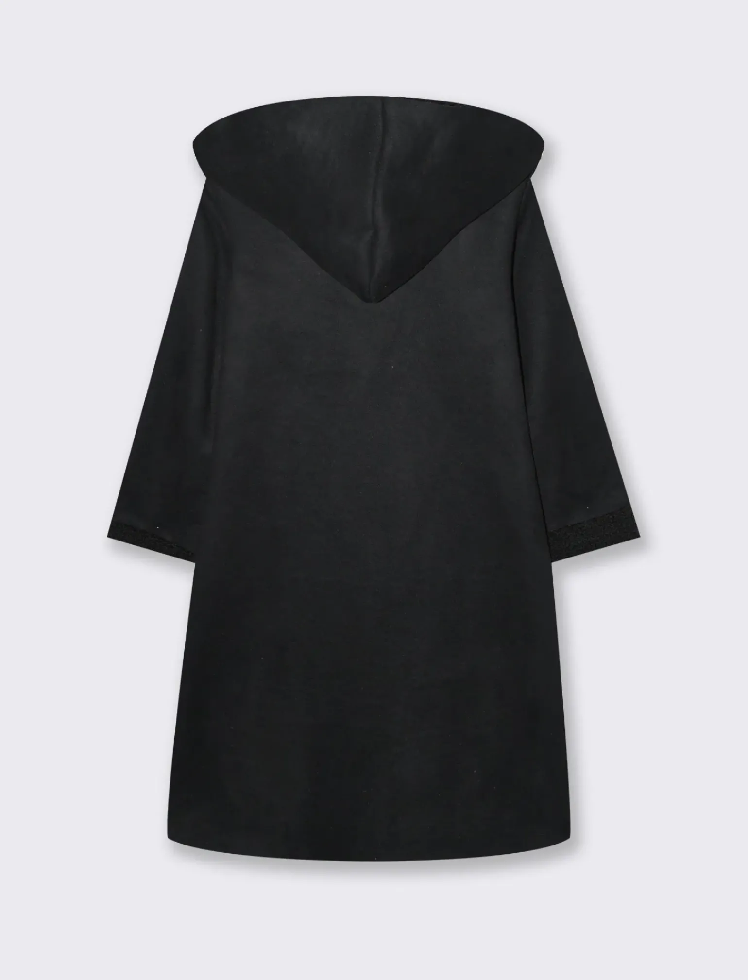 Donna Piazza Italia Giubbini E Cappotti<Capotto con cappuccio in tessuto boucle - Nero