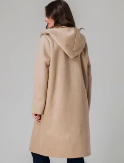 Donna Piazza Italia Giubbini E Cappotti<Capotto con cappuccio in tessuto boucle - Beige
