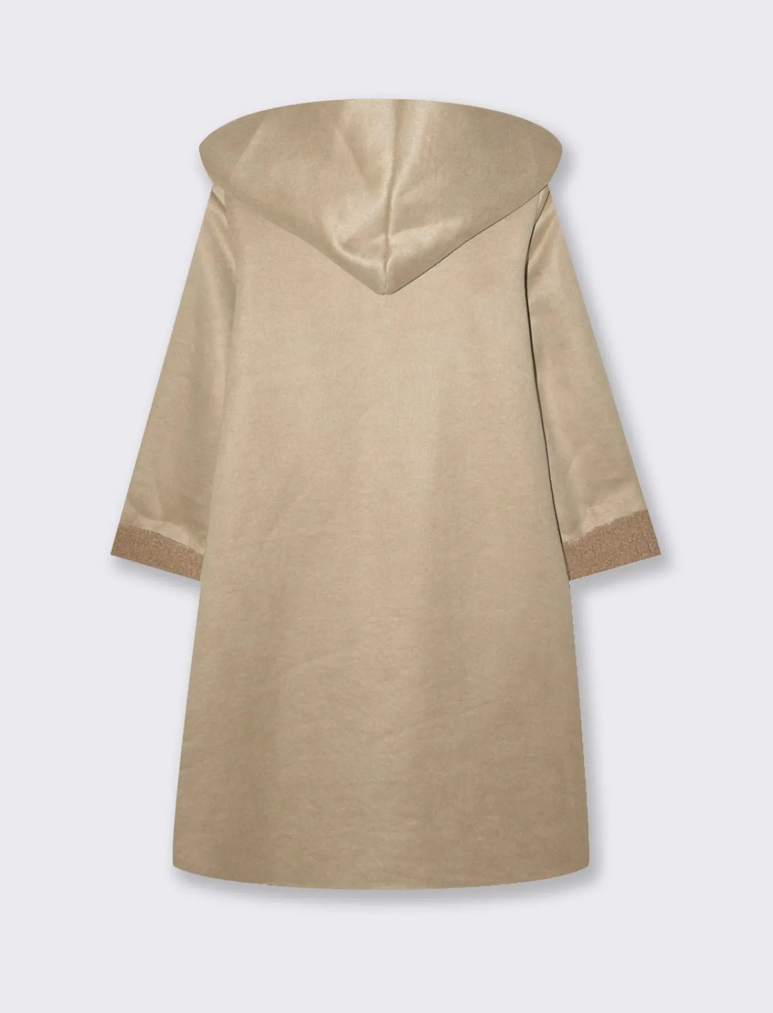 Donna Piazza Italia Giubbini E Cappotti<Capotto con cappuccio in tessuto boucle - Beige