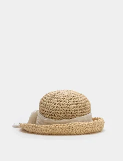 Piazza Italia Bambina<Cappello bambina con fiocco pizzo sangallo -