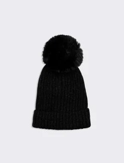 Piazza Italia Cappelli E Berretti<Cappello da bambina lurex a coste con pon pon -