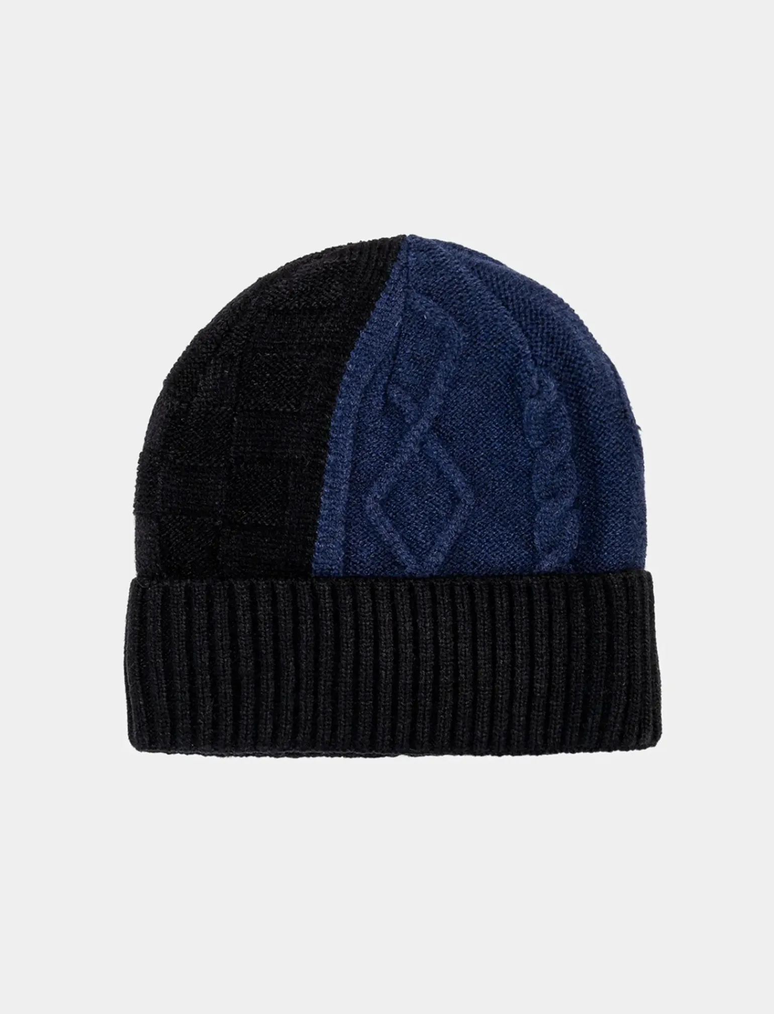 Uomo Piazza Italia Cappelli E Berretti<Cappello modello cuffia bicolor da uomo con risvolto - Blu