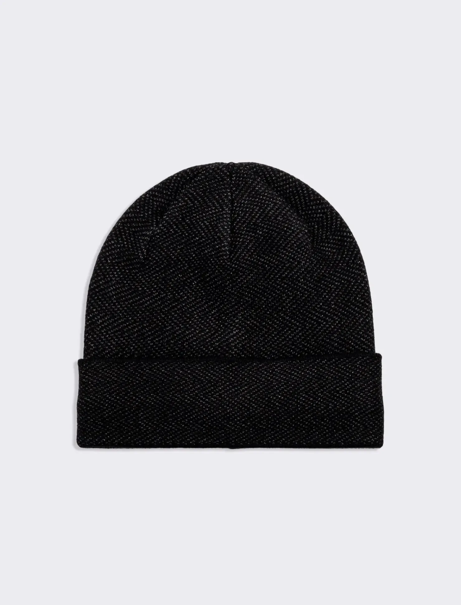 Piazza Italia Cappello modello cuffia con motivo spigato e risvolto - Nero Shop