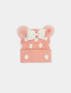 Piazza Italia Accessori<Cappello modello cuffia da neonata con pon pon e fiocco -